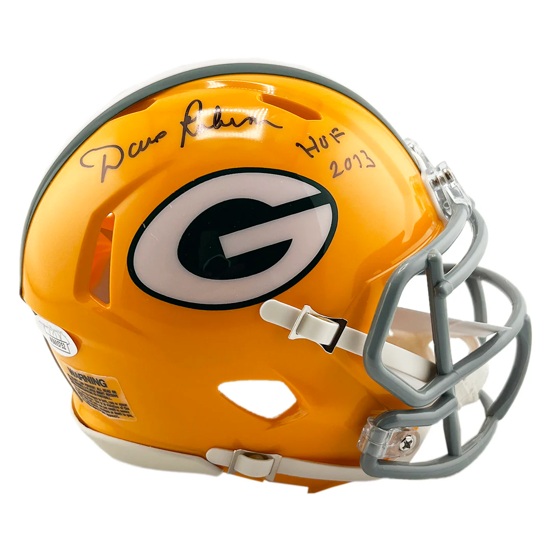 Dave Robinson Signed HOF 2013 Inscription Green Bay Packers Throwback 61-79 Speed Mini Football Helmet (JSA)