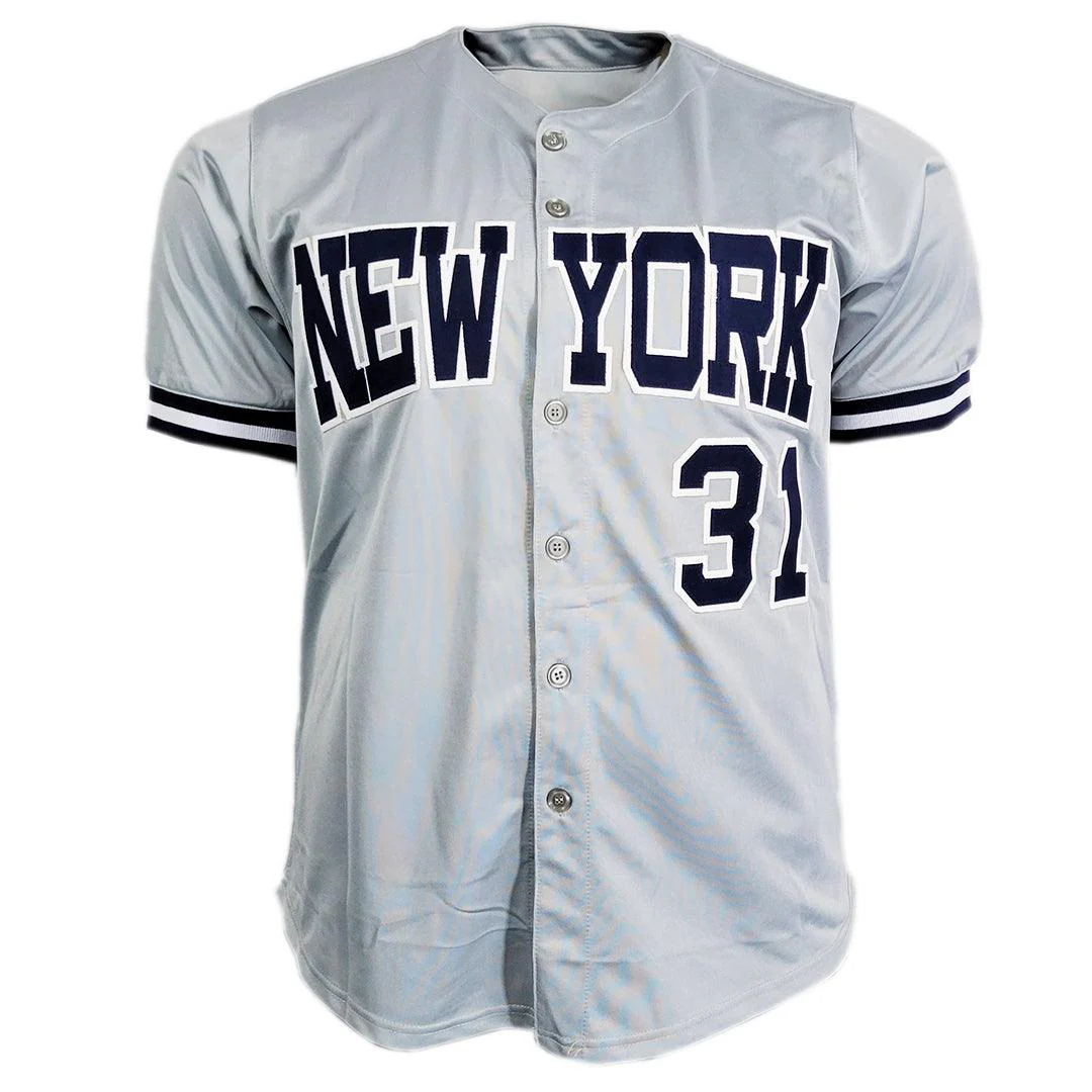 Dave Winfield Signed Stats Inscription New York Grey Baseball Jersey (JSA) - Image 3