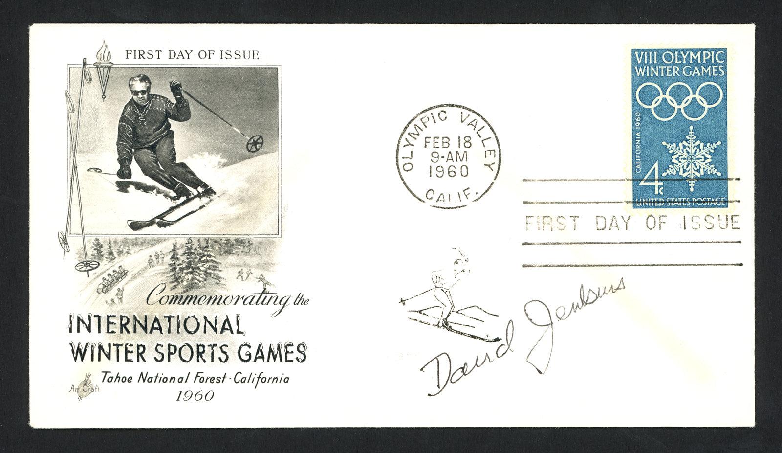 David Jenkins Autographed First Day Cover 1960 Olympics SKU #159569