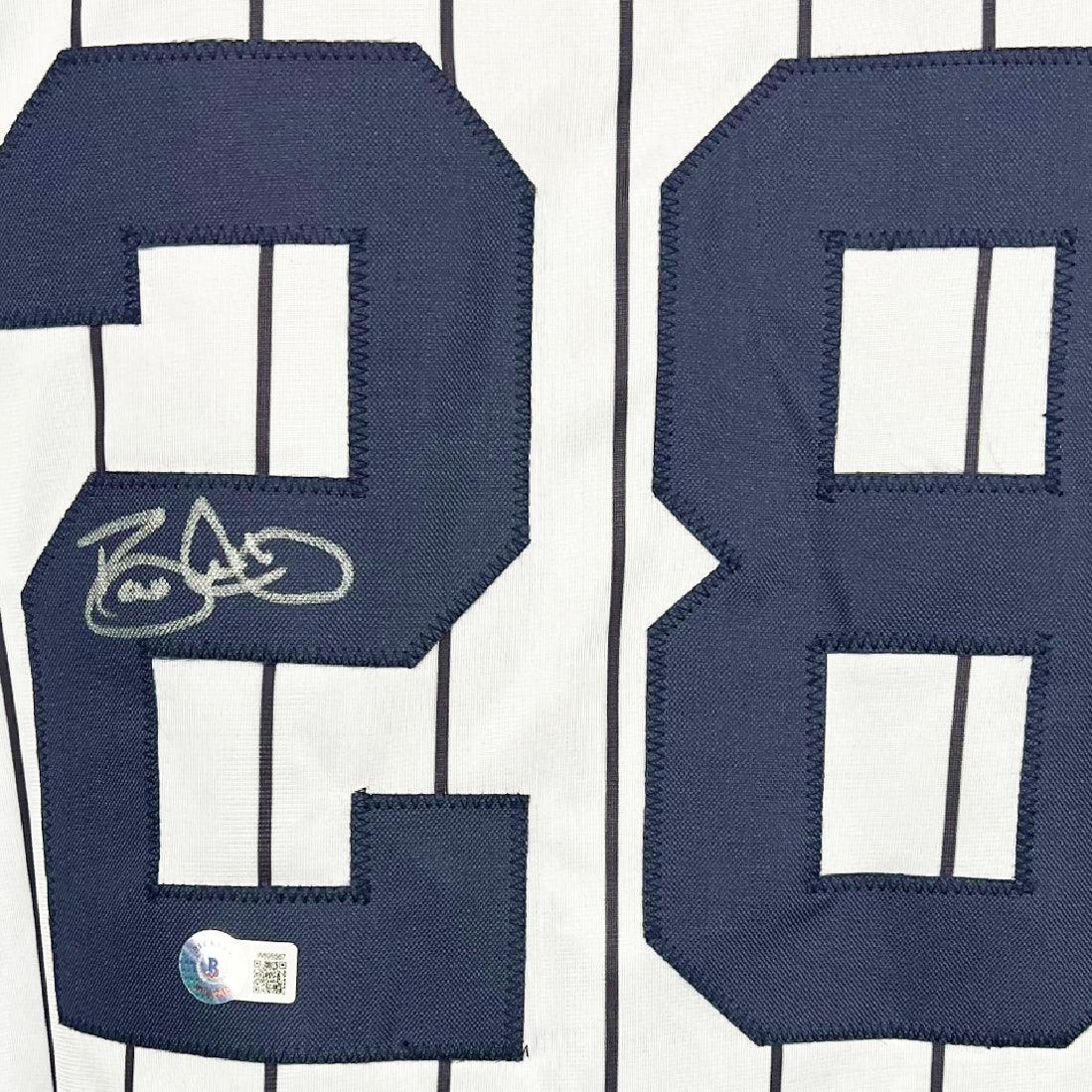 David Justice Signed New York Pinstripe Baseball Jersey (Beckett) - Image 2