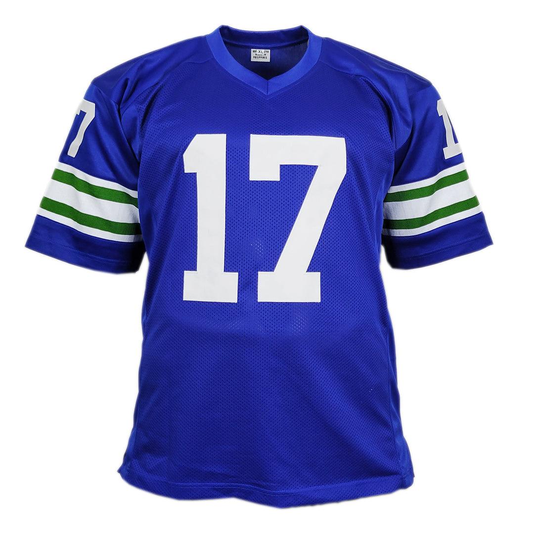 Dave Krieg Signed Seattle Blue Football Jersey (JSA) - Image 3