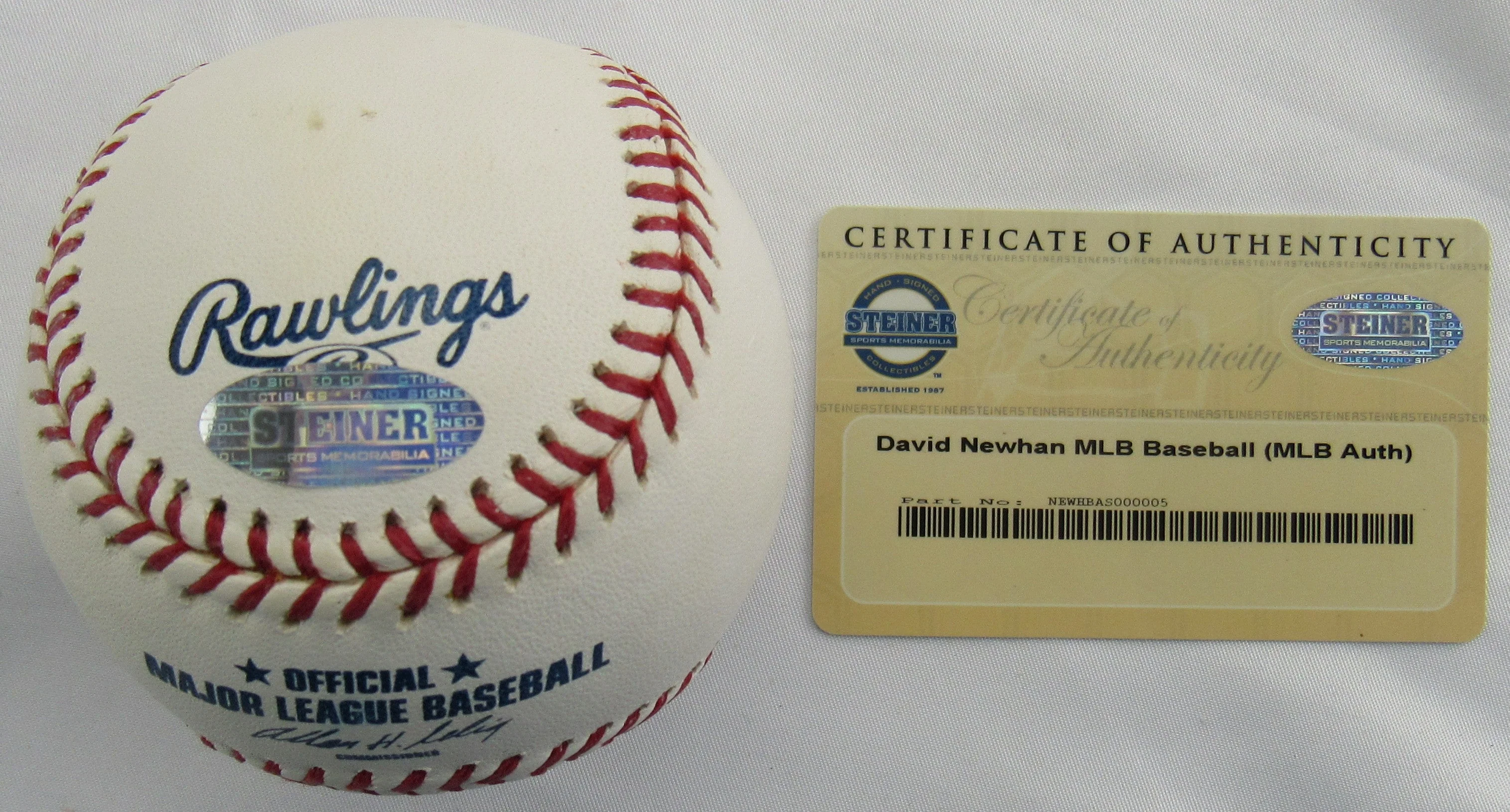 David Newhand Signed Auto Rawlings Baseball Steiner COA B167 - Image 2