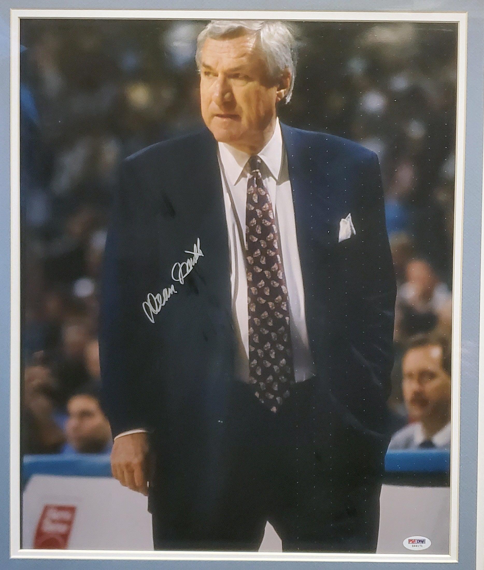 Dean Smith Autographed Framed 16x20 Photo UNC Tar Heels PSA/DNA #Z64171 - Image 2