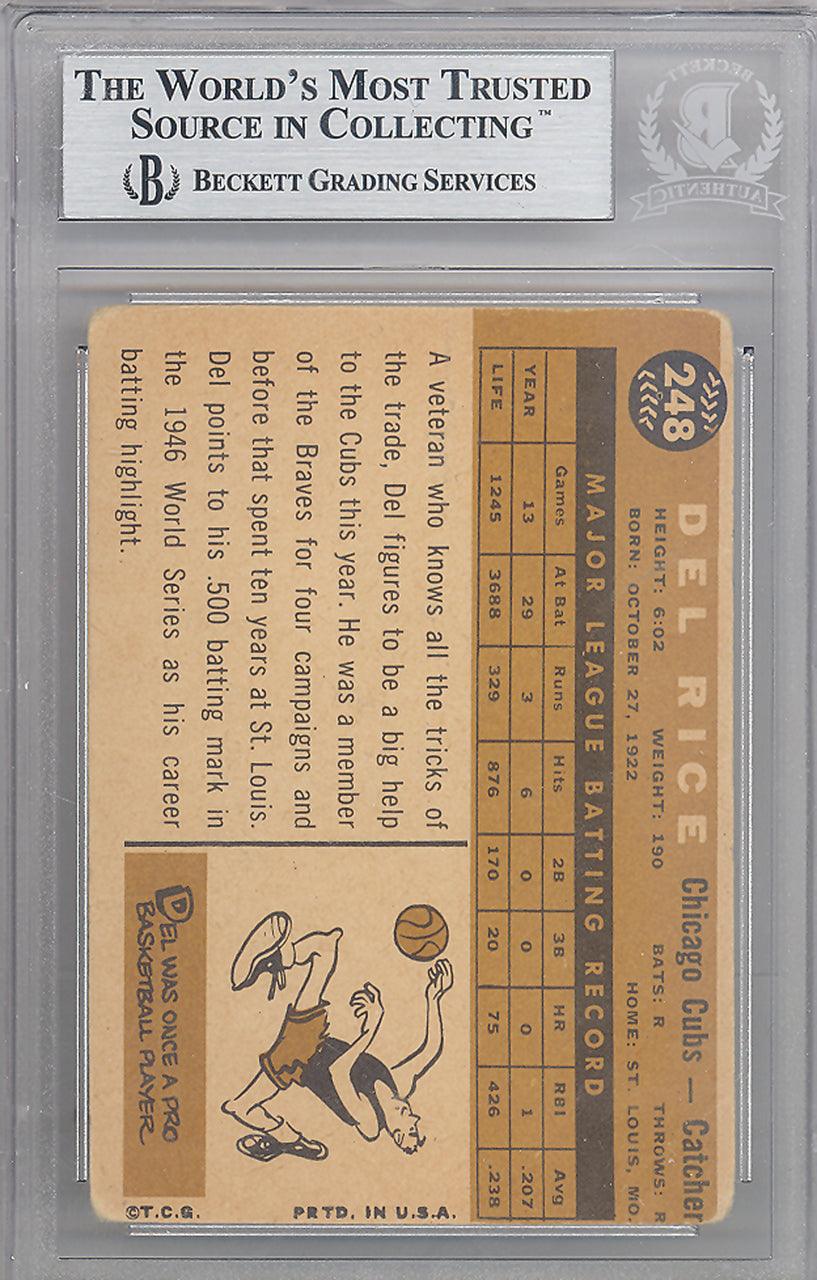 Del Rice Autographed 1960 Topps Card #248 Chicago Cubs Beckett BAS #10209241 - Image 2
