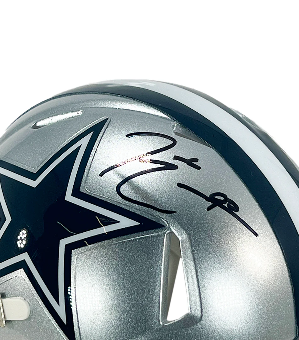DeMarcus Lawrence Signed Dallas Cowboys Speed Mini Football Helmet (JSA) - Image 2