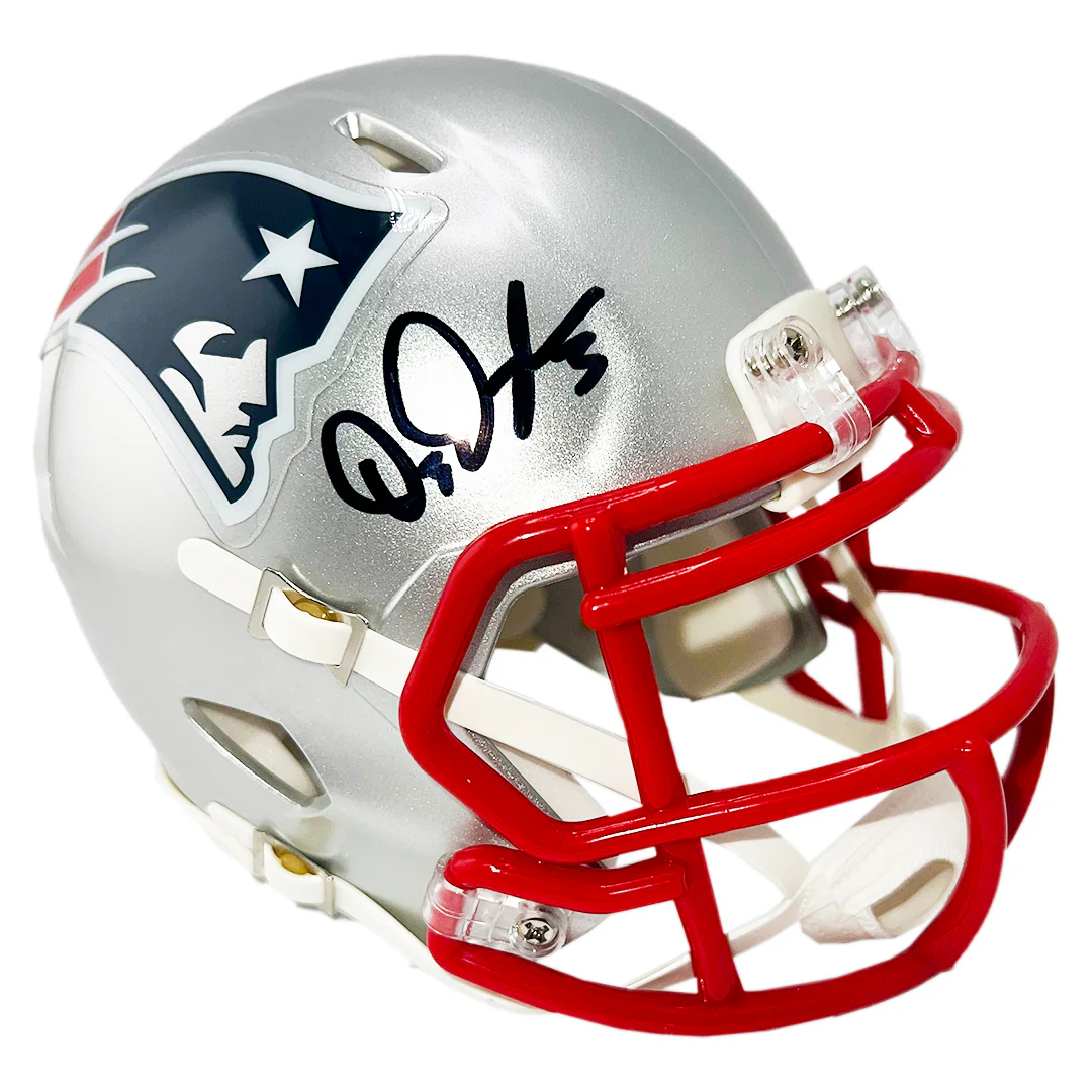 DeMario Douglas Signed New England Patriots Speed Mini Football Helmet (Beckett) - Image 3