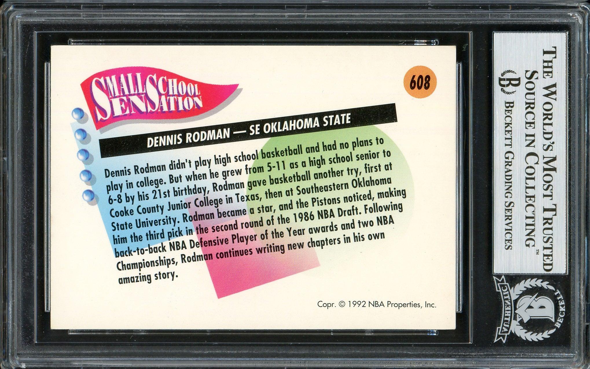 Dennis Rodman Autographed 1991-92 Skybox Card #608 Detroit Pistons Beckett BAS #13020177 - Image 2