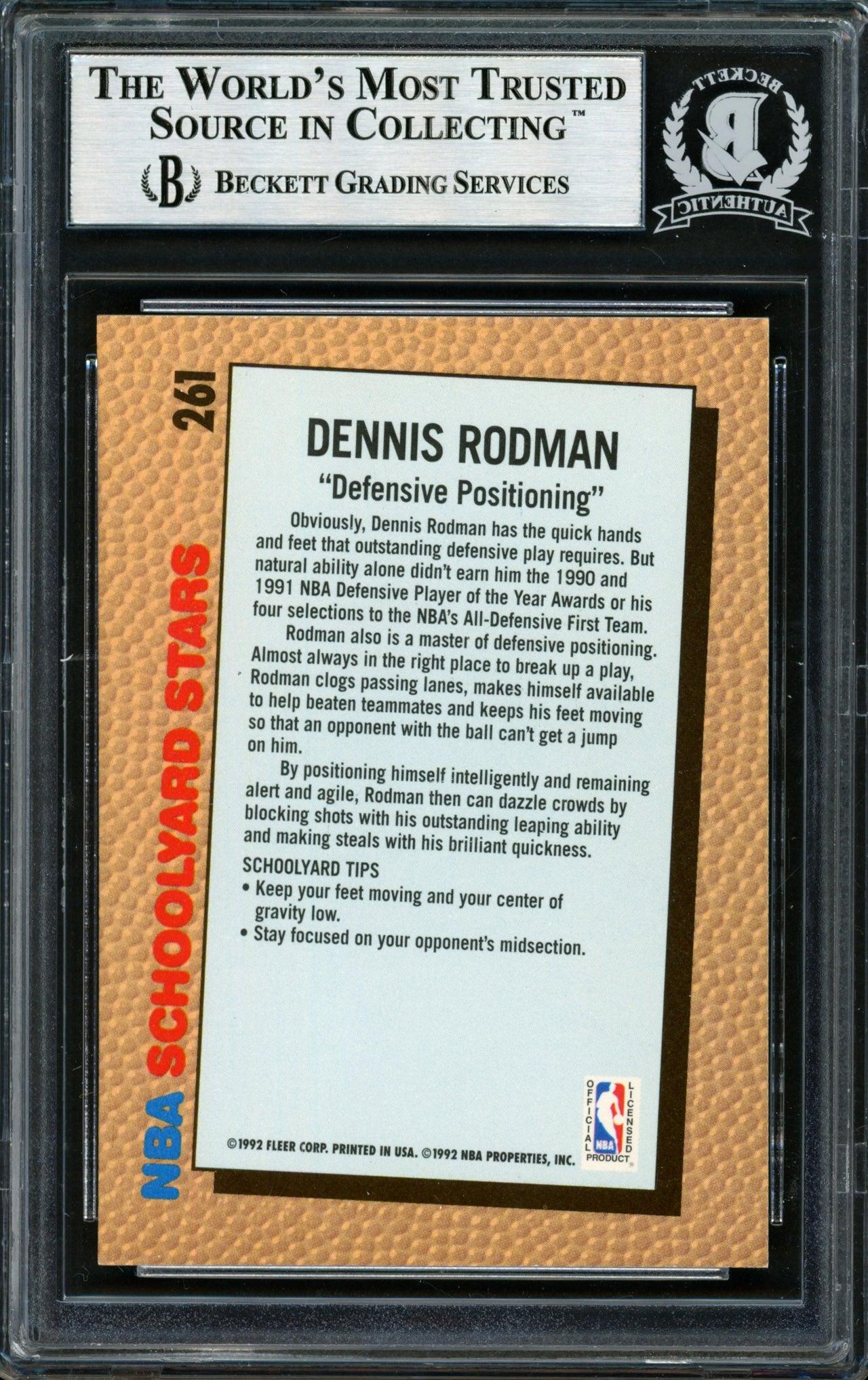 Dennis Rodman Autographed 1992-93 Fleer Card #261 Detroit Pistons Beckett BAS #12518316 - Image 2