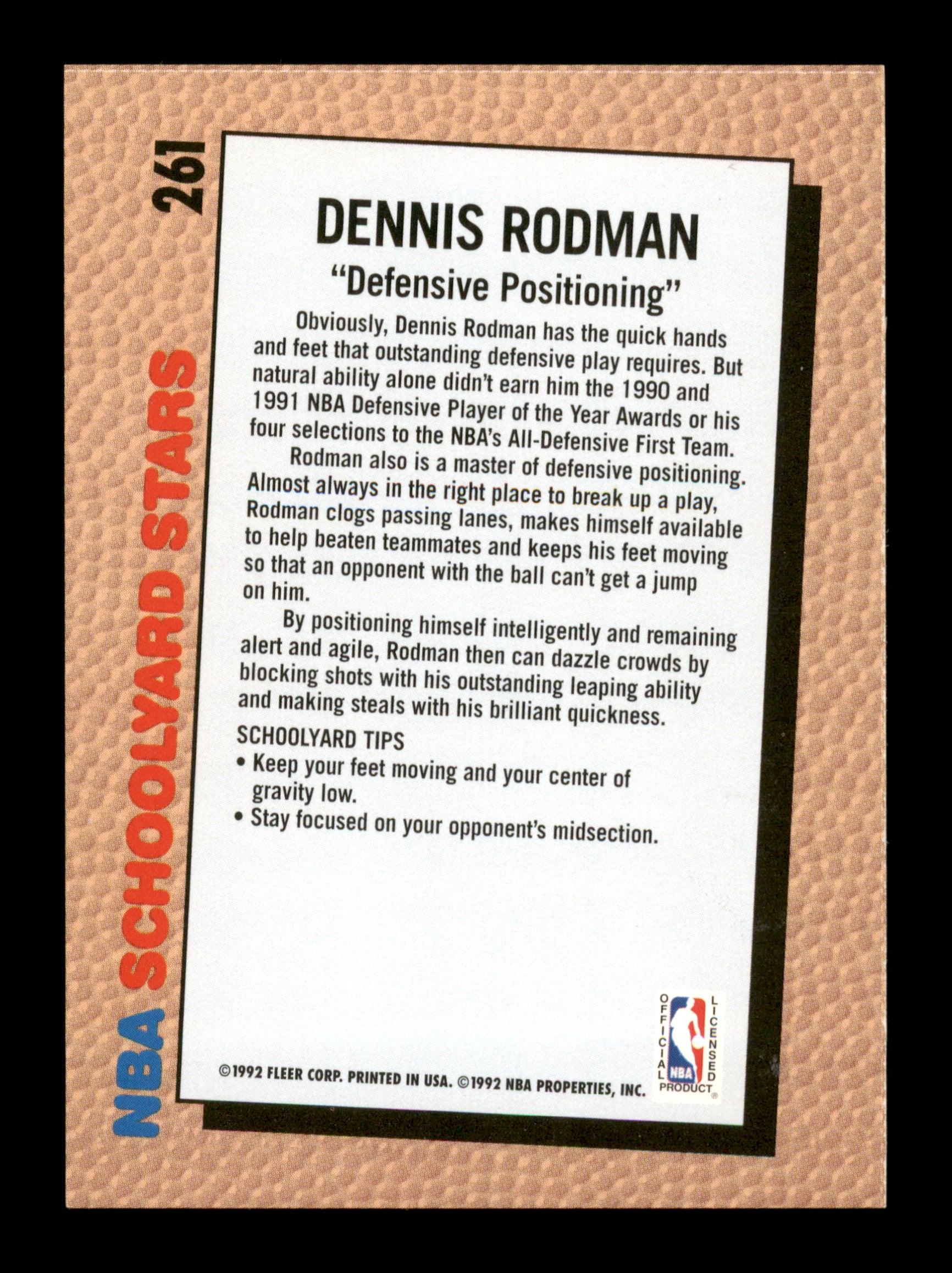 Dennis Rodman Autographed 1992-93 Fleer Card #261 Detroit Pistons SKU #190470 - Image 2