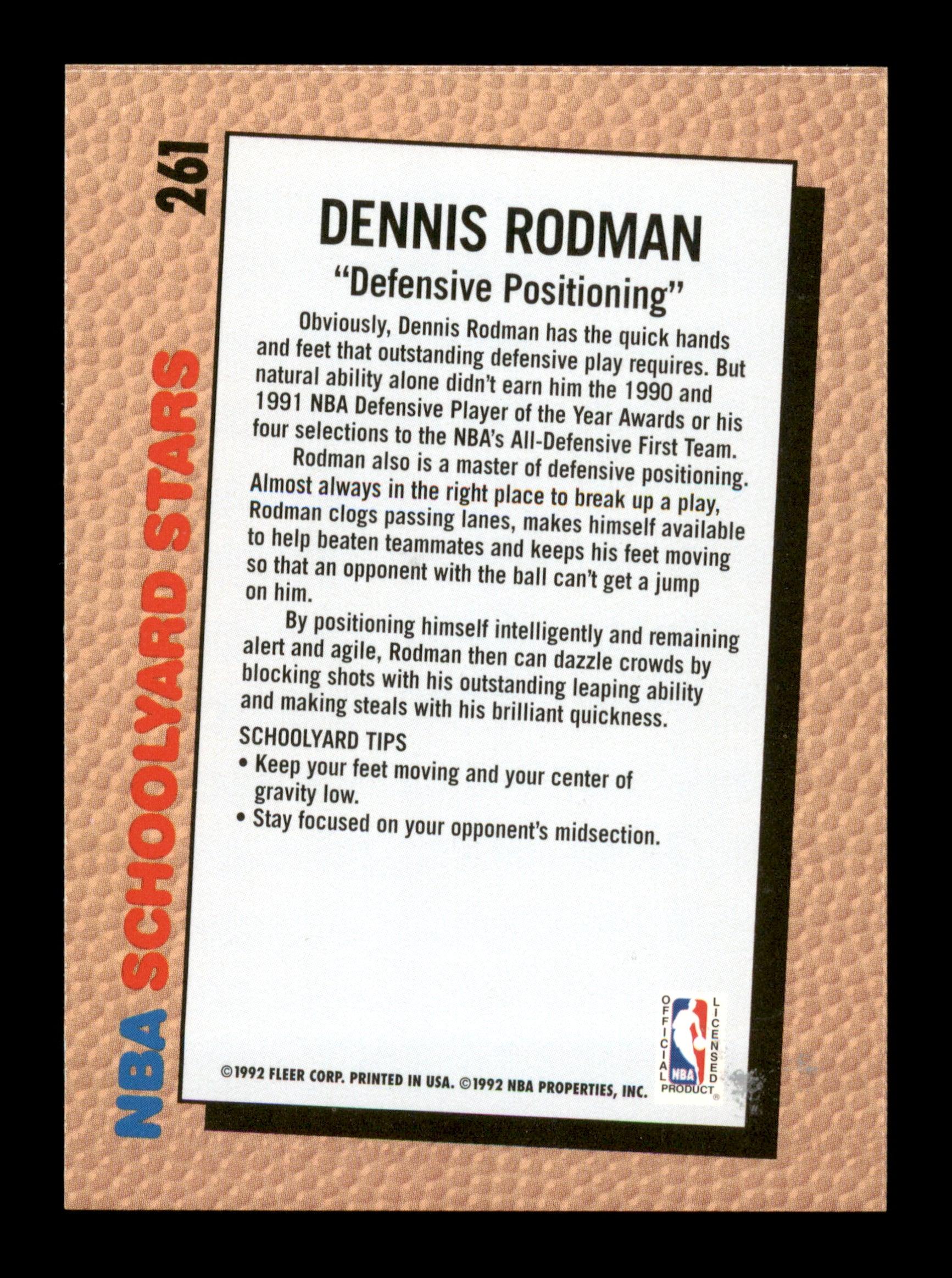 Dennis Rodman Autographed 1992-93 Fleer Card #261 Detroit Pistons SKU #190471 - Image 2