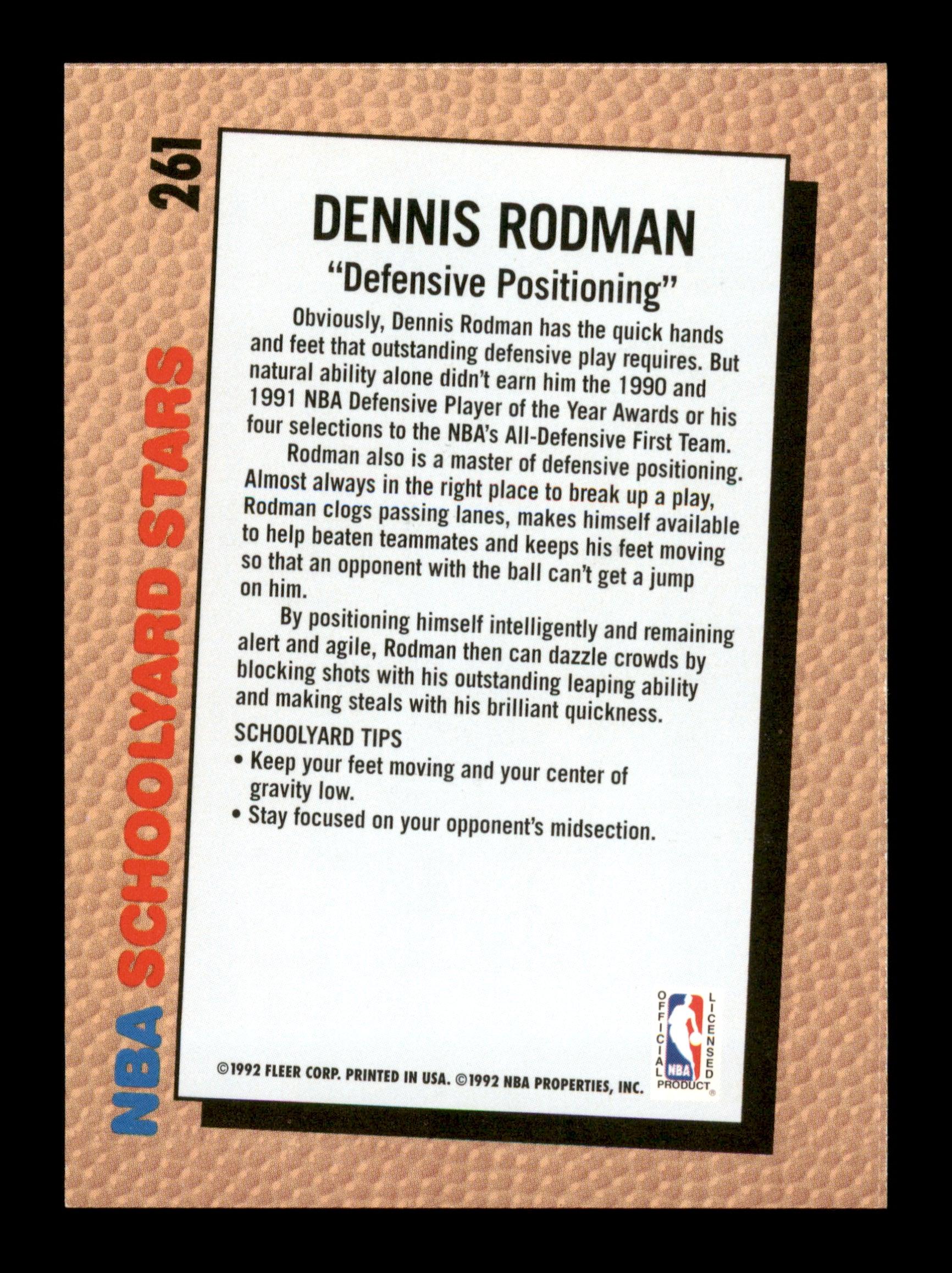 Dennis Rodman Autographed 1992-93 Fleer Card #261 Detroit Pistons SKU #190472 - Image 2