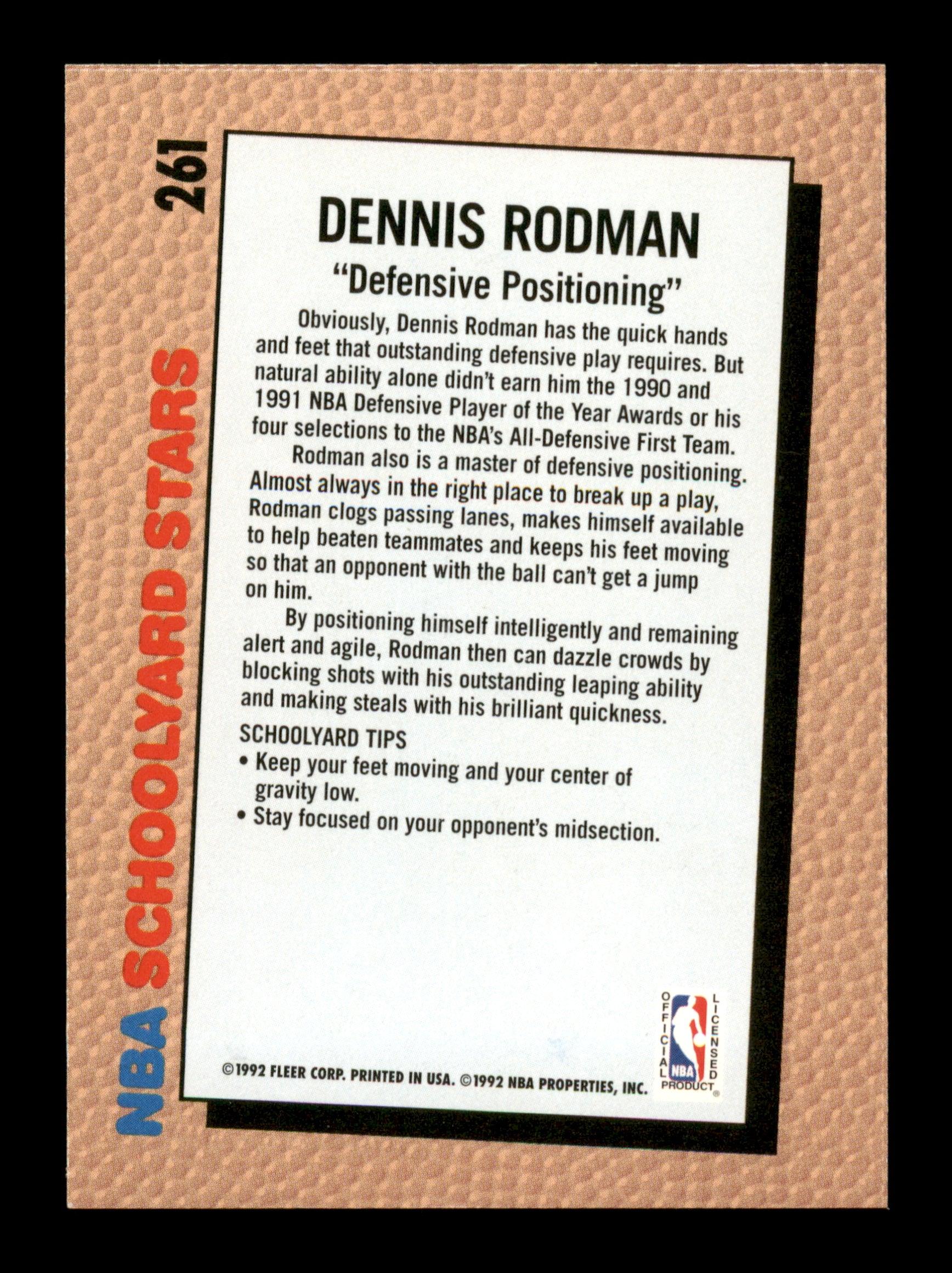 Dennis Rodman Autographed 1992-93 Fleer Card #261 Detroit Pistons SKU #190473 - Image 2