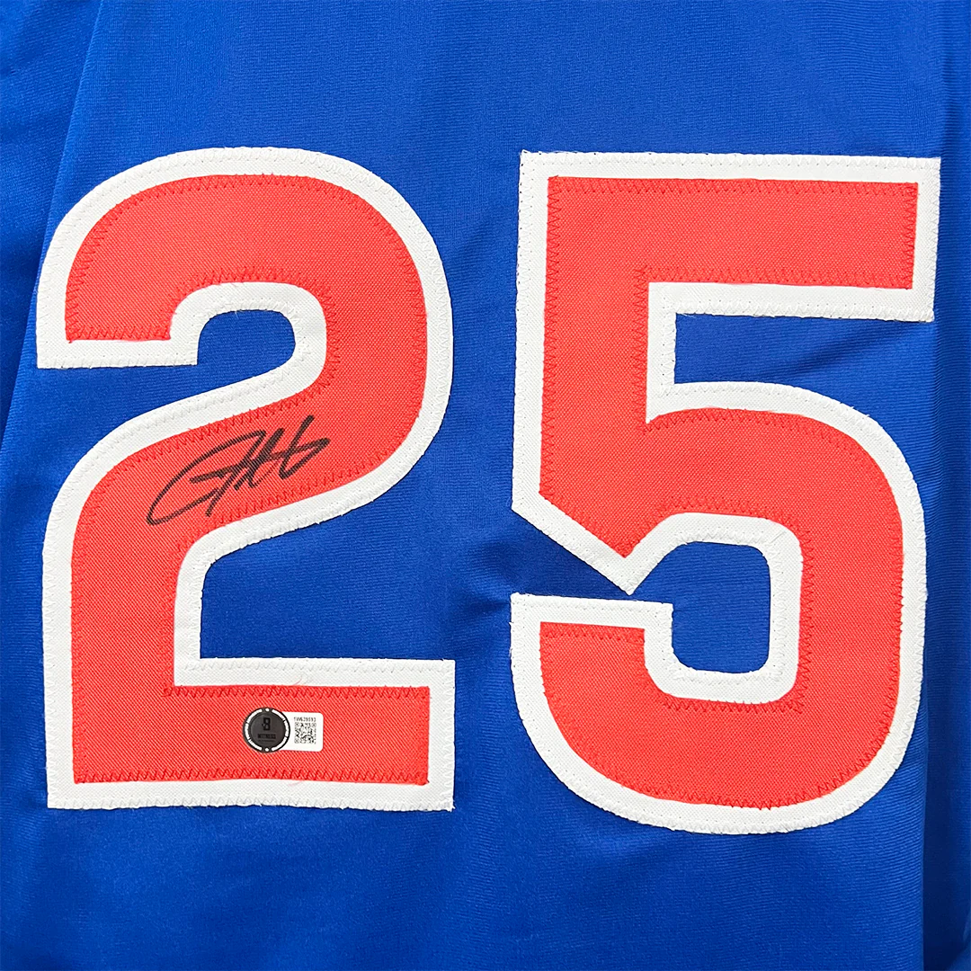 Derrek Lee Signed Chicago Blue Baseball Jersey (Beckett) - Image 2