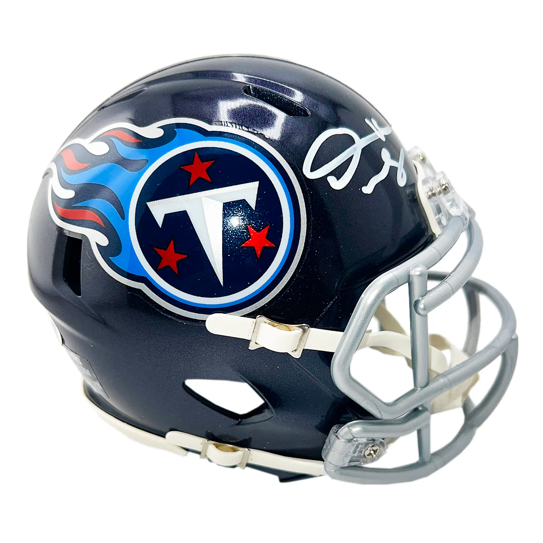 Derrick Mason Signed Tennessee Titans Speed Mini Football Helmet (JSA) - Image 3