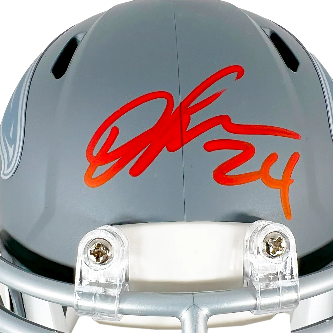 Devonta Freeman Signed Atlanta Falcons Slate Alternate Speed Mini Football Helmet (Beckett) - Image 2