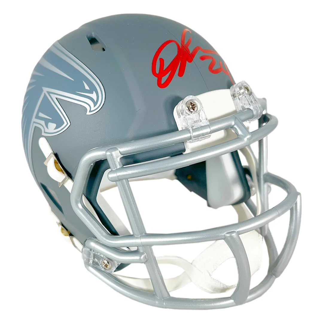 Devonta Freeman Signed Atlanta Falcons Slate Alternate Speed Mini Football Helmet (Beckett) - Image 3
