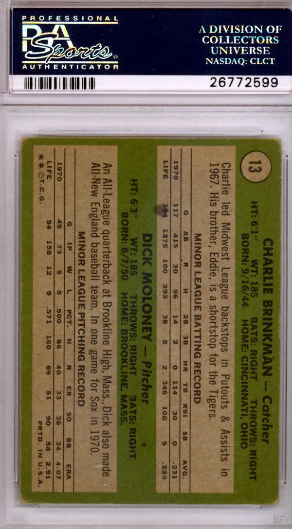 Dick Moloney Autographed 1971 Topps Card #13 Chicago White Sox PSA/DNA #26772599 - Image 2