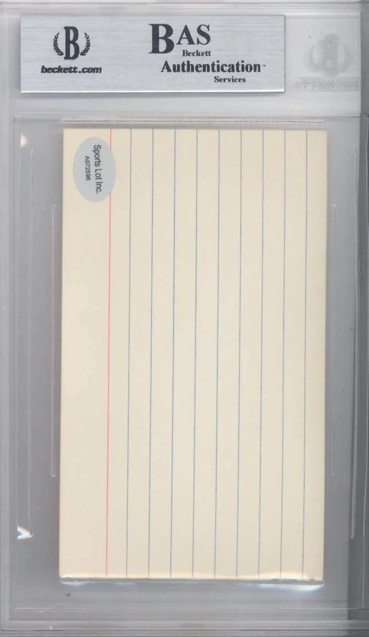 Dick "Turk" Farrell Autographed 3x5 Index Card Philadelphia Phillies Beckett BAS #9889386 - Image 2