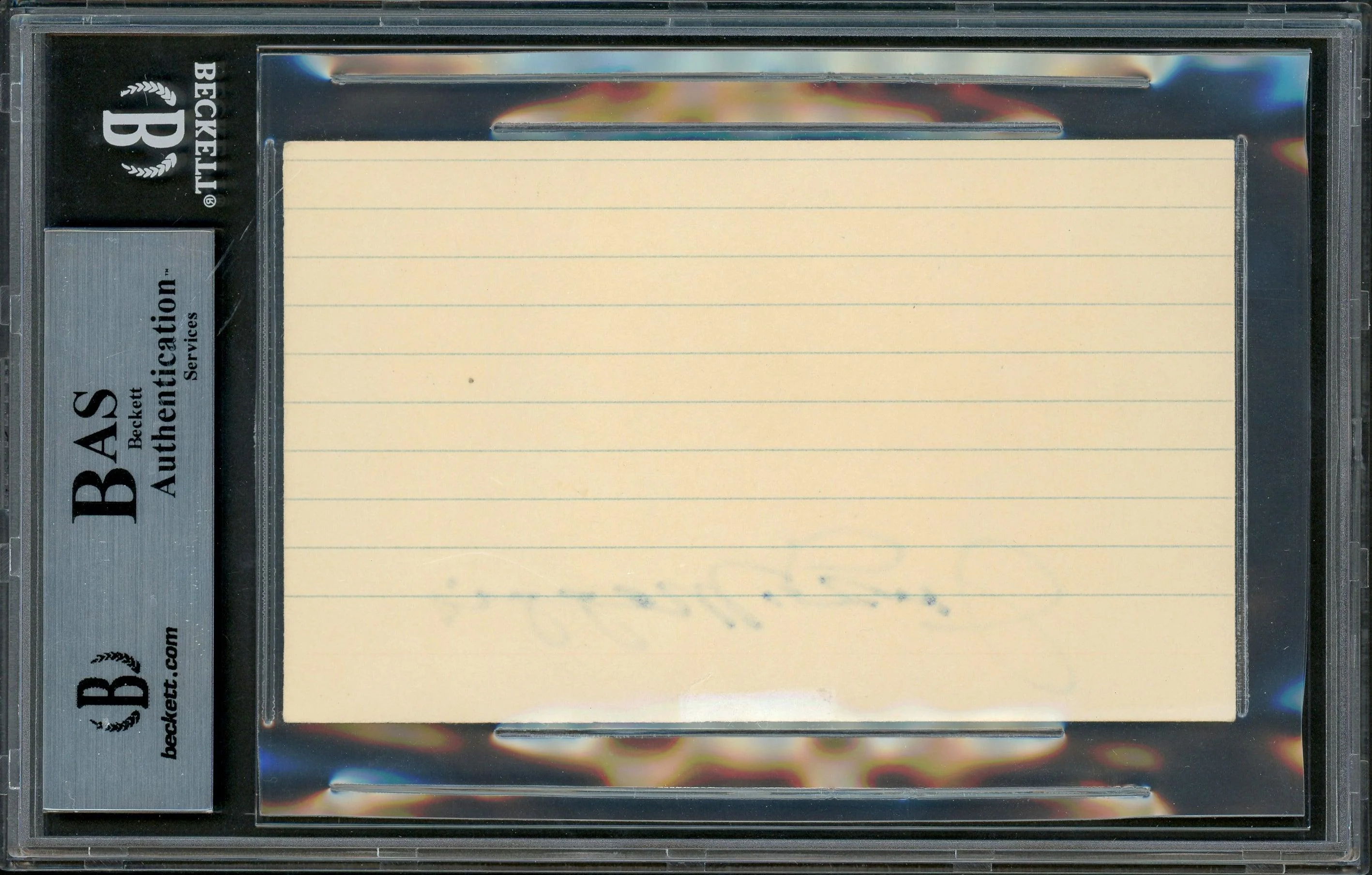 DiMaggio Brothers Autographed 3x5 Index Card With Joe, Dom & Vince DiMaggio Beckett BAS #11484739 - Image 2