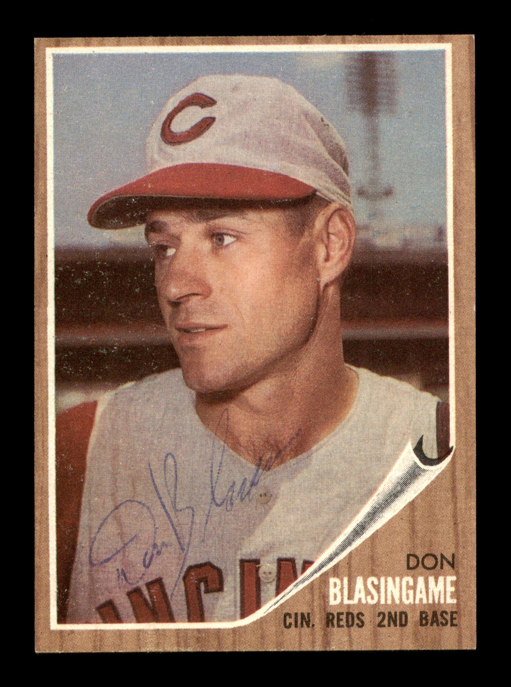 Don Blasingame Autographed 1962 Topps Card #103 Cincinnati Reds SKU #198858