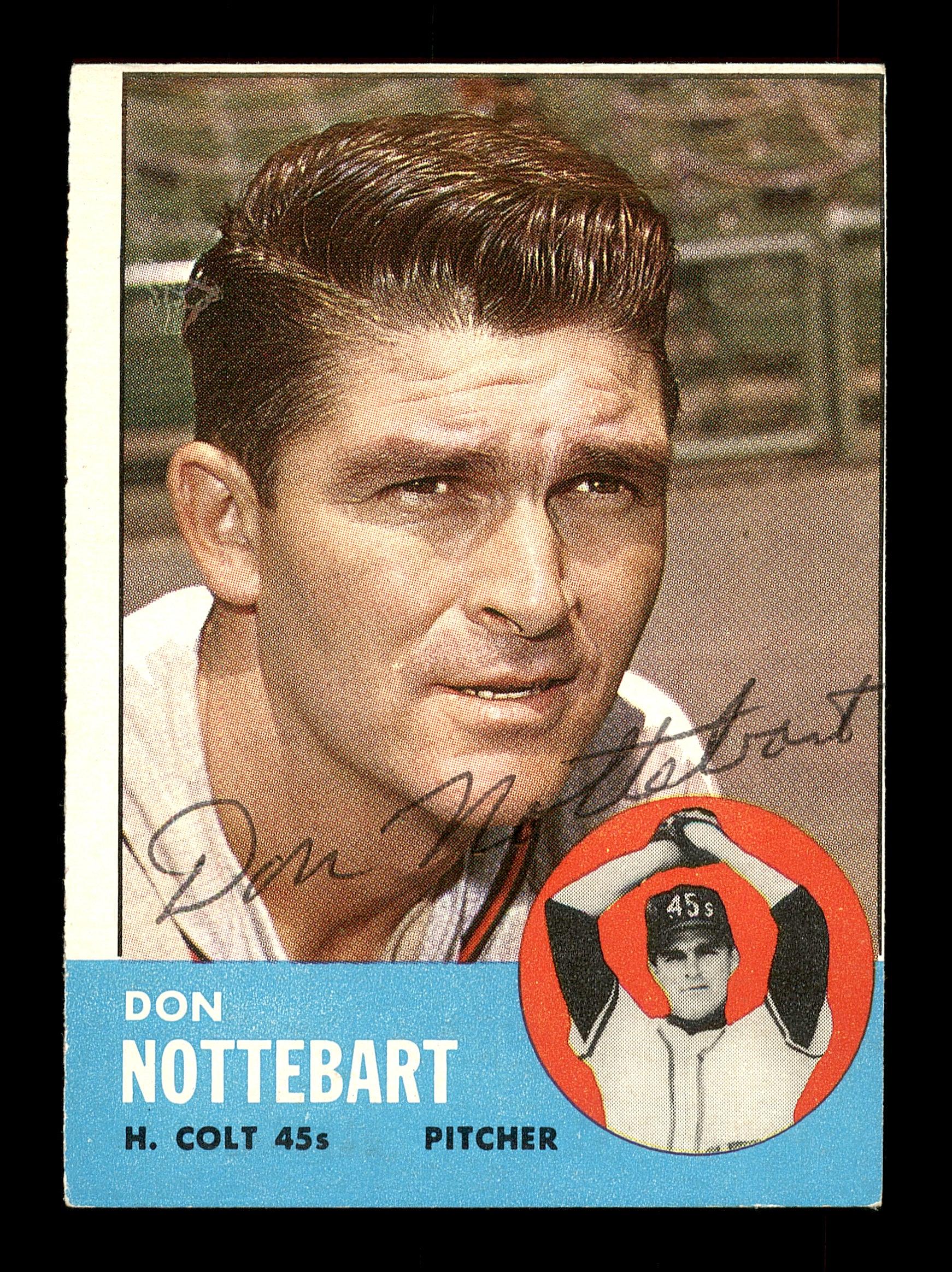 Don Nottebart Autographed 1963 Topps Card #204 Houston Colt .45's SKU #170098