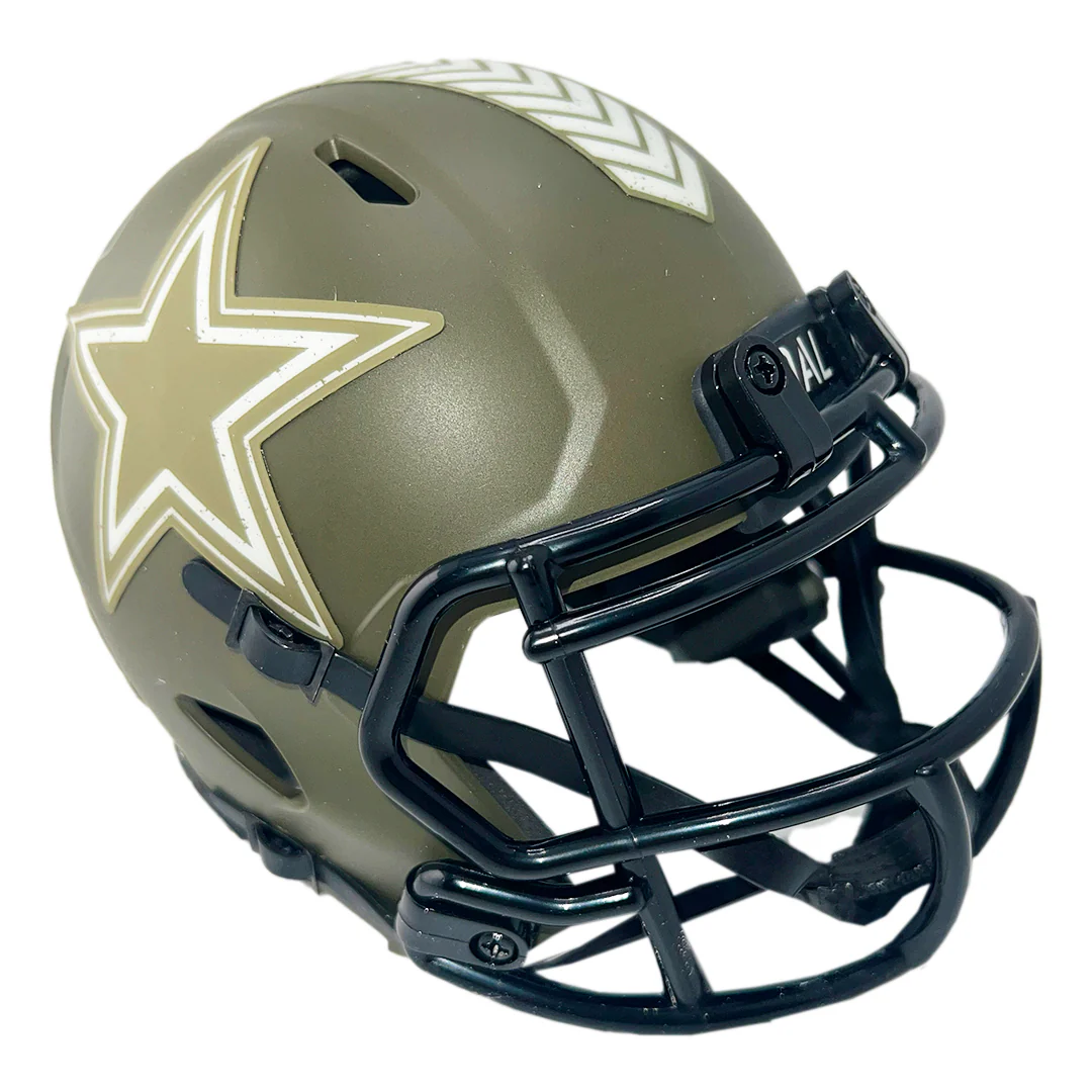 Dorance Armstrong Signed Dallas Cowboys Salute to Service Speed Mini Football Helmet (JSA) - Image 3