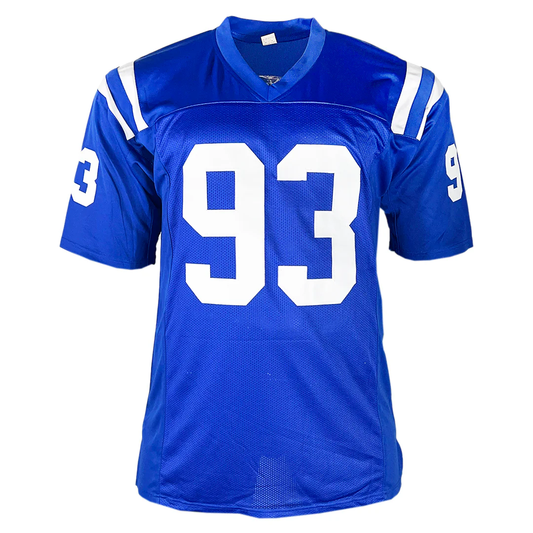 Dwight Freeney Signed HOF 24 Indianapolis Blue Football Jersey (Beckett) - Image 3