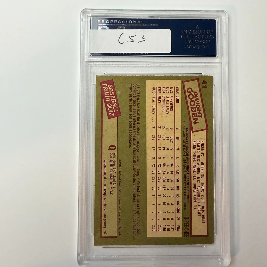 Dwight Gooden Signed 1985 OPC Rookie #130 PSA Auto Authentic - Image 2