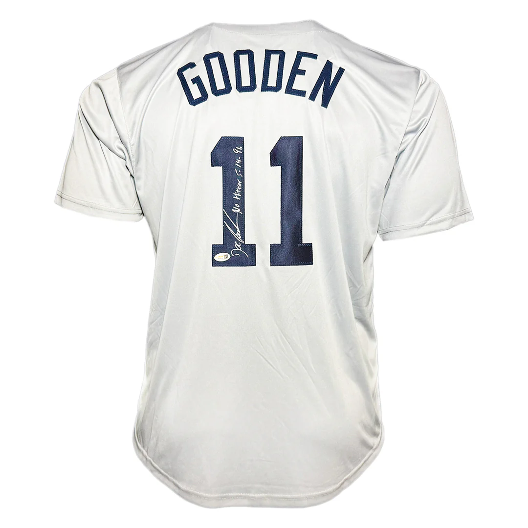 Dwight Gooden Signed No Hitter 5-14-96 Inscription New York Grey Baseball Jersey (JSA)