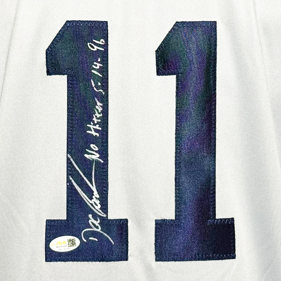 Dwight Gooden Signed No Hitter 5-14-96 Inscription New York Grey Baseball Jersey (JSA) - Image 2