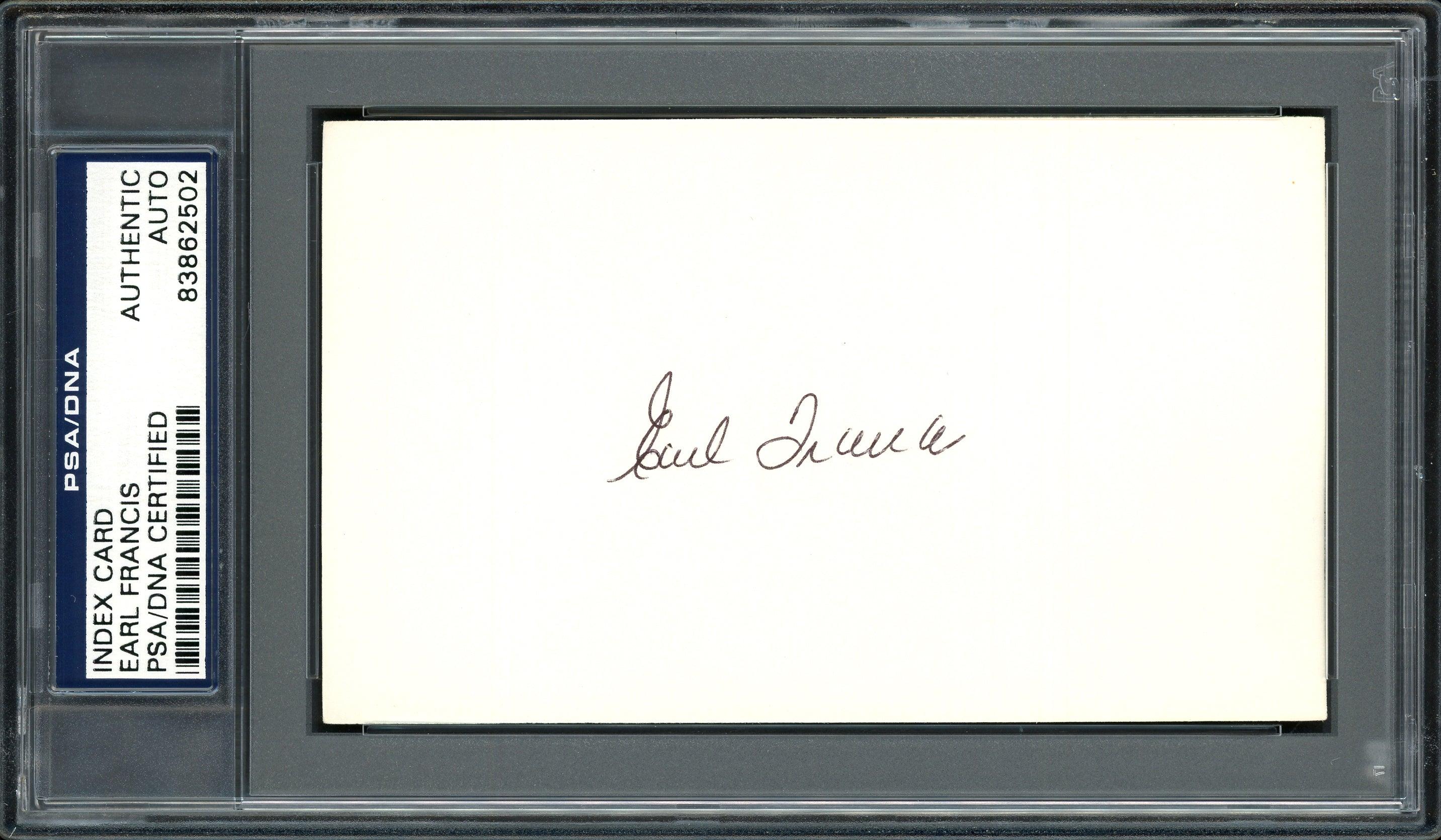 Earl Francis Autographed 3x5 Index Card Pittsburgh Pirates, St. Louis Cardinals PSA/DNA #83862502