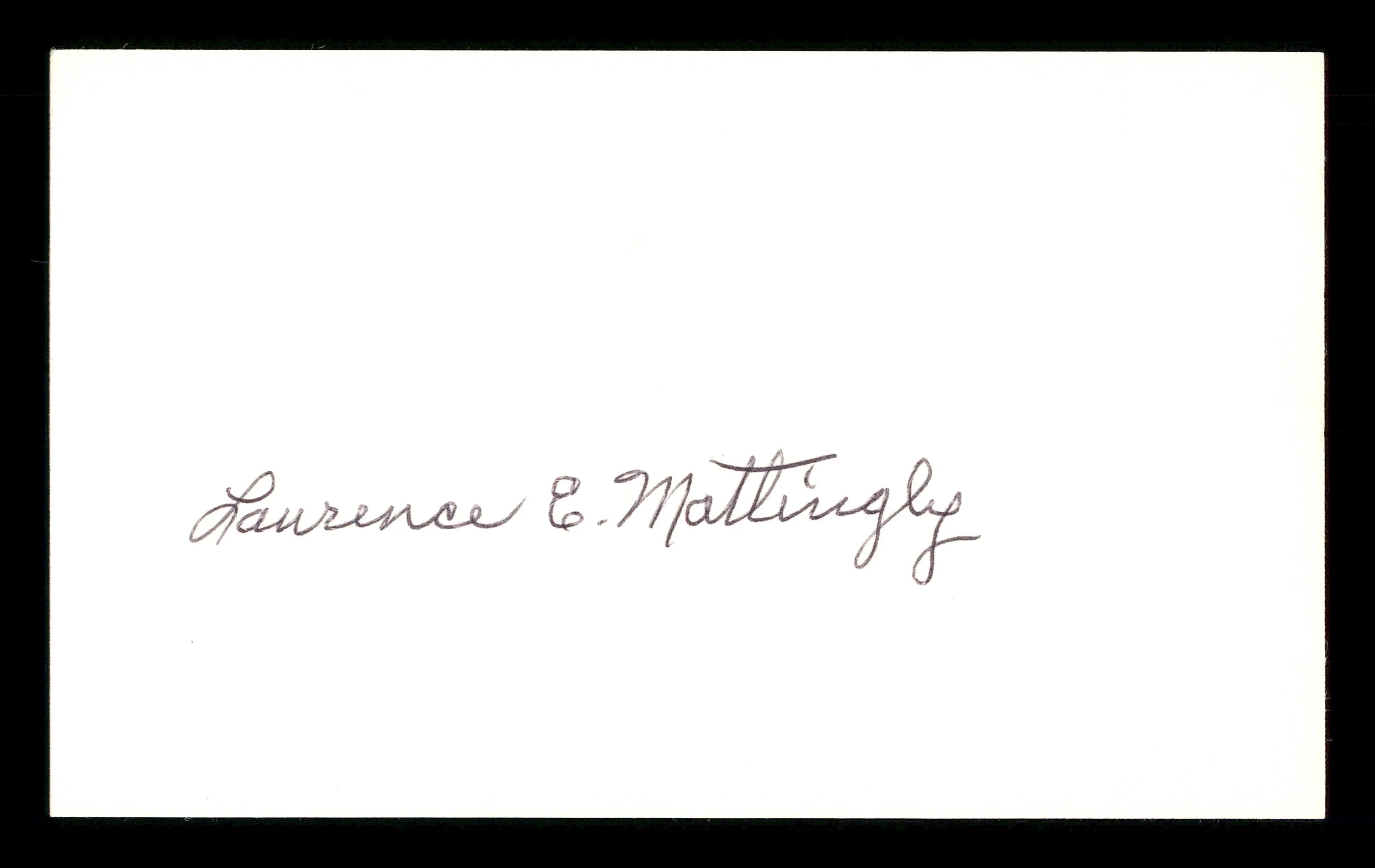 Earl Mattingly Autographed 3x5 Index Card Brooklyn Robins SKU #174189