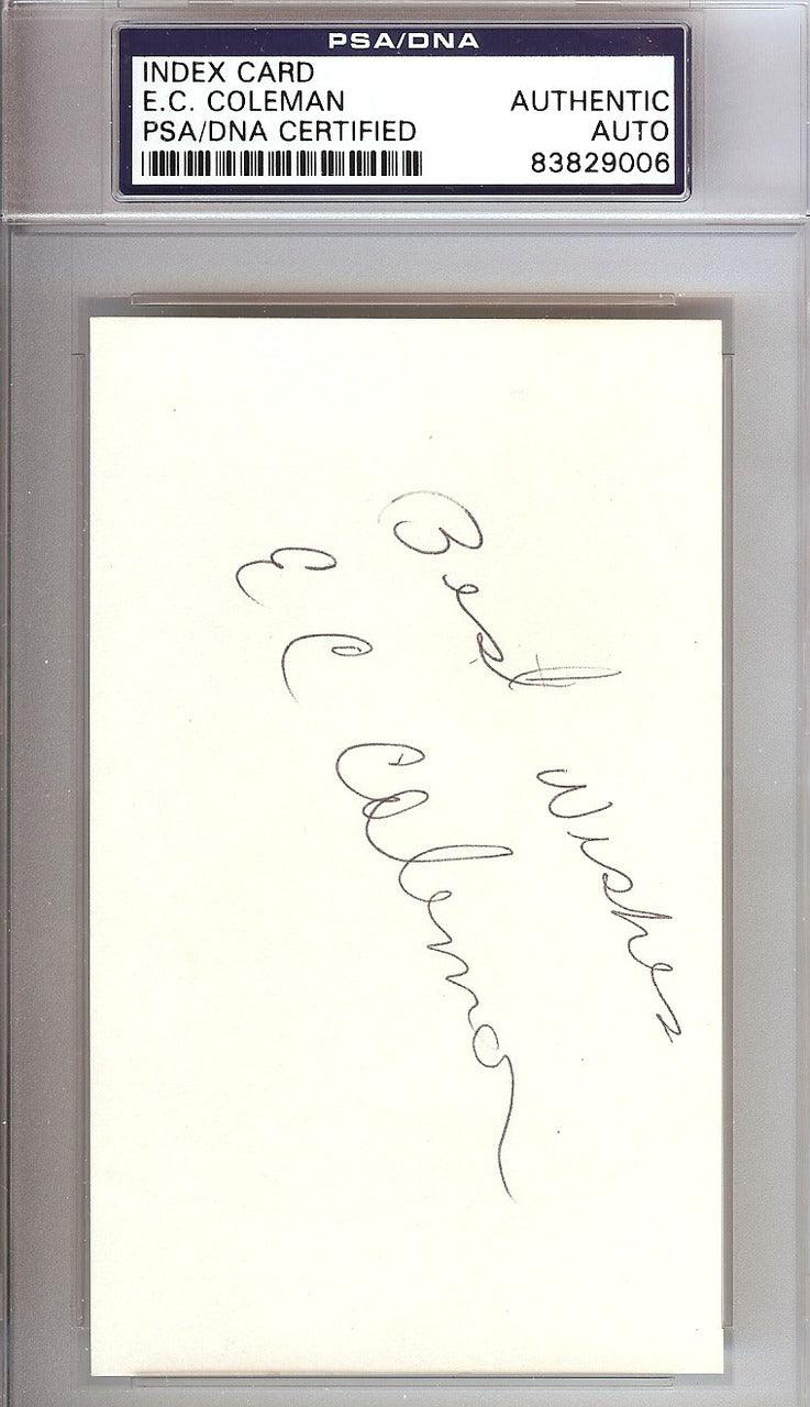 E.C. Coleman Autographed 3x5 Index Card Utah Jazz "Best Wishes" PSA/DNA #83829006