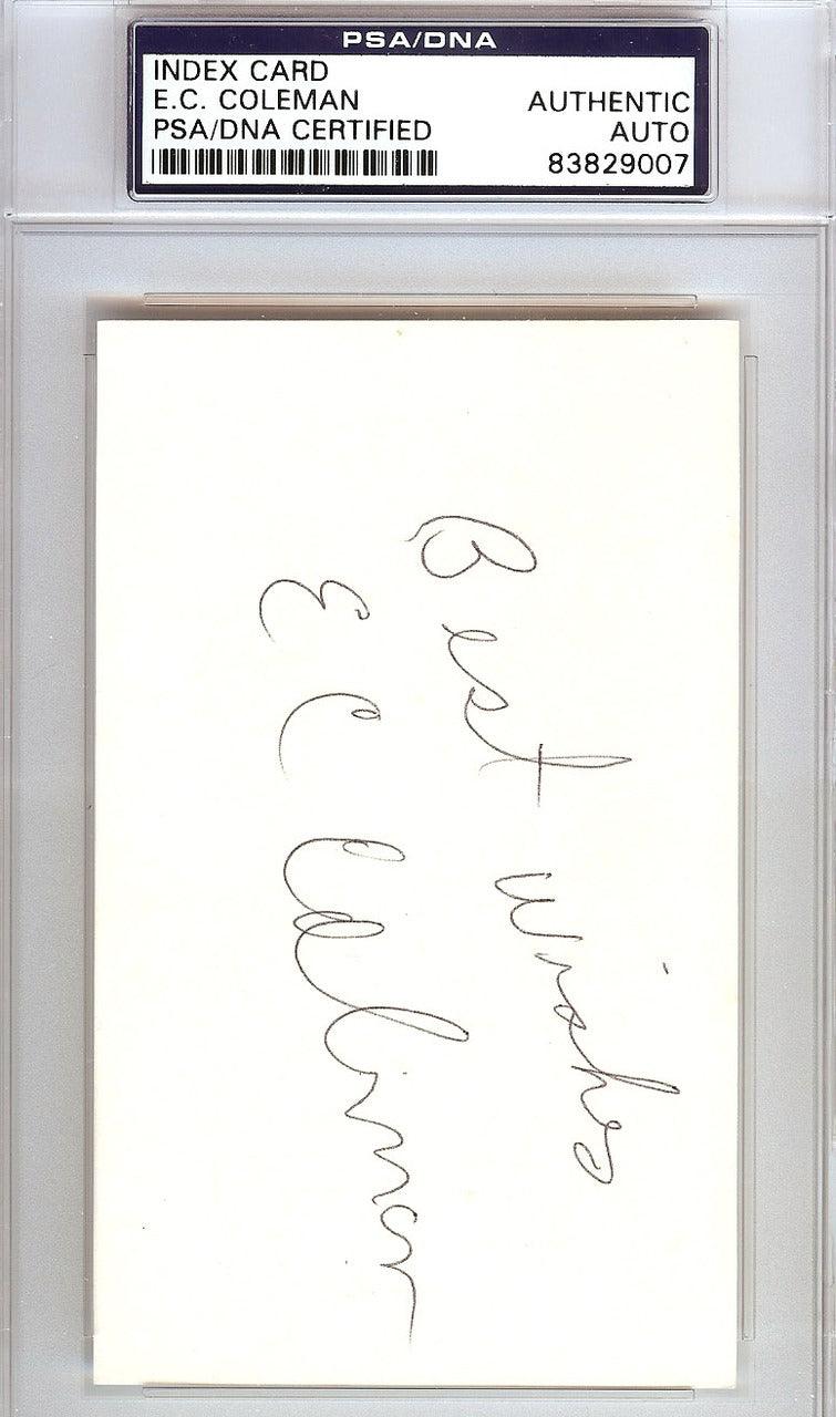 E.C. Coleman Autographed 3x5 Index Card Utah Jazz "Best Wishes" PSA/DNA #83829007