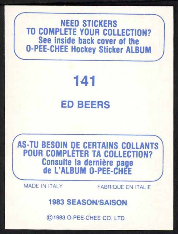 Ed Beers Autographed 1983-84 O-Pee-Chee Sticker Card #141 Calgary Flames SKU #154070 - Image 2