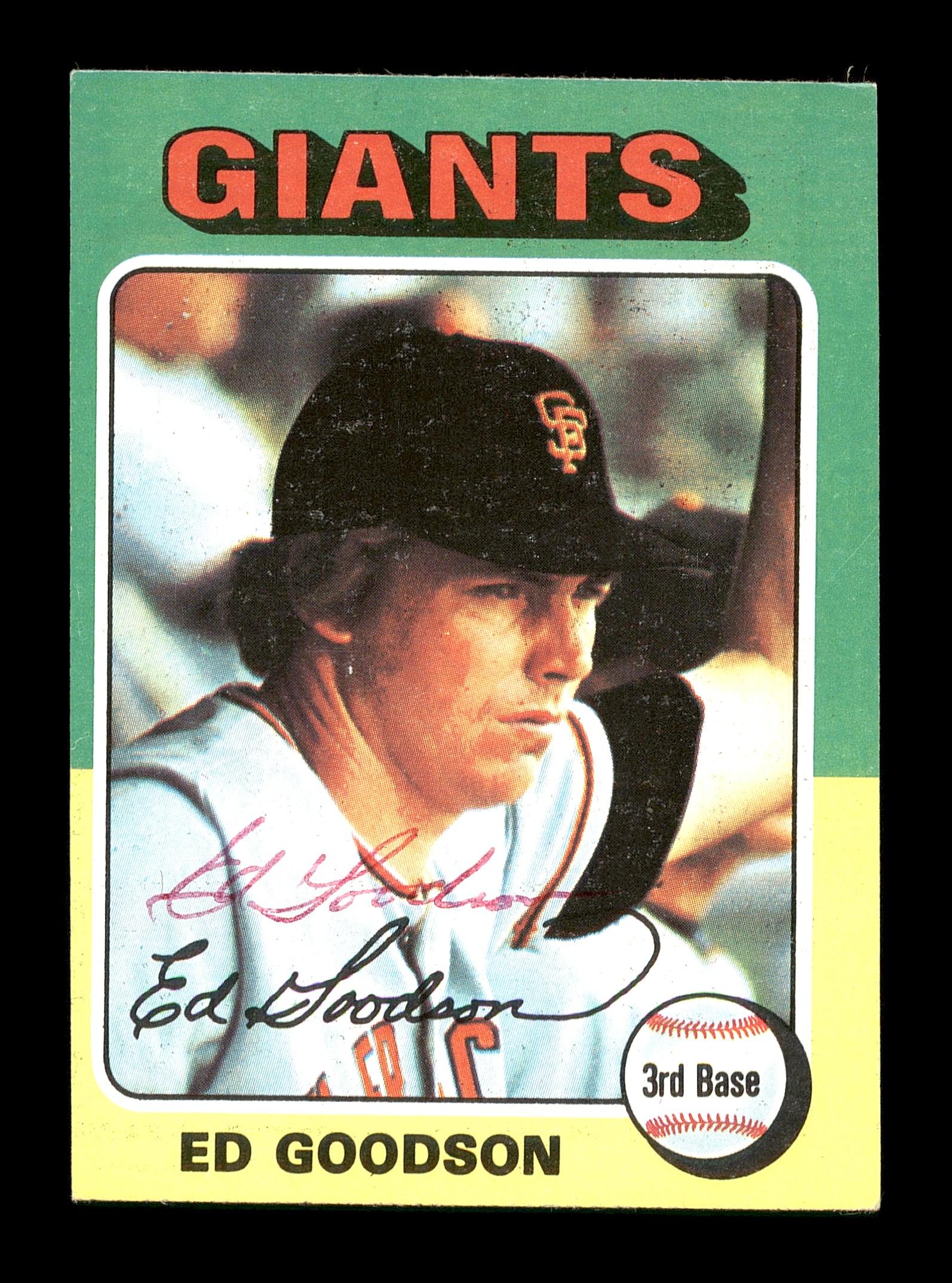 Ed Goodson Autographed 1975 Topps Mini Card #322 San Francisco Giants SKU #168635