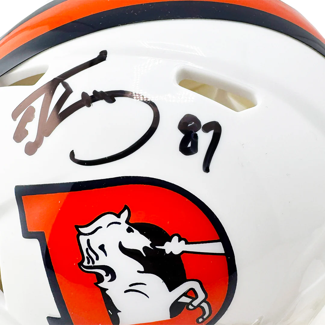 Ed McCaffrey Signed Denver Broncos Alt 2023 Speed Mini Football Helmet (Beckett) - Image 2