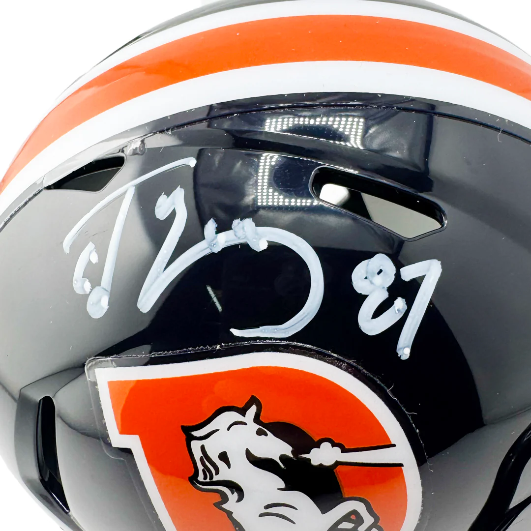 Ed McCaffrey Signed Denver Broncos Color Rush Speed Mini Football Helmet (Beckett) - Image 2