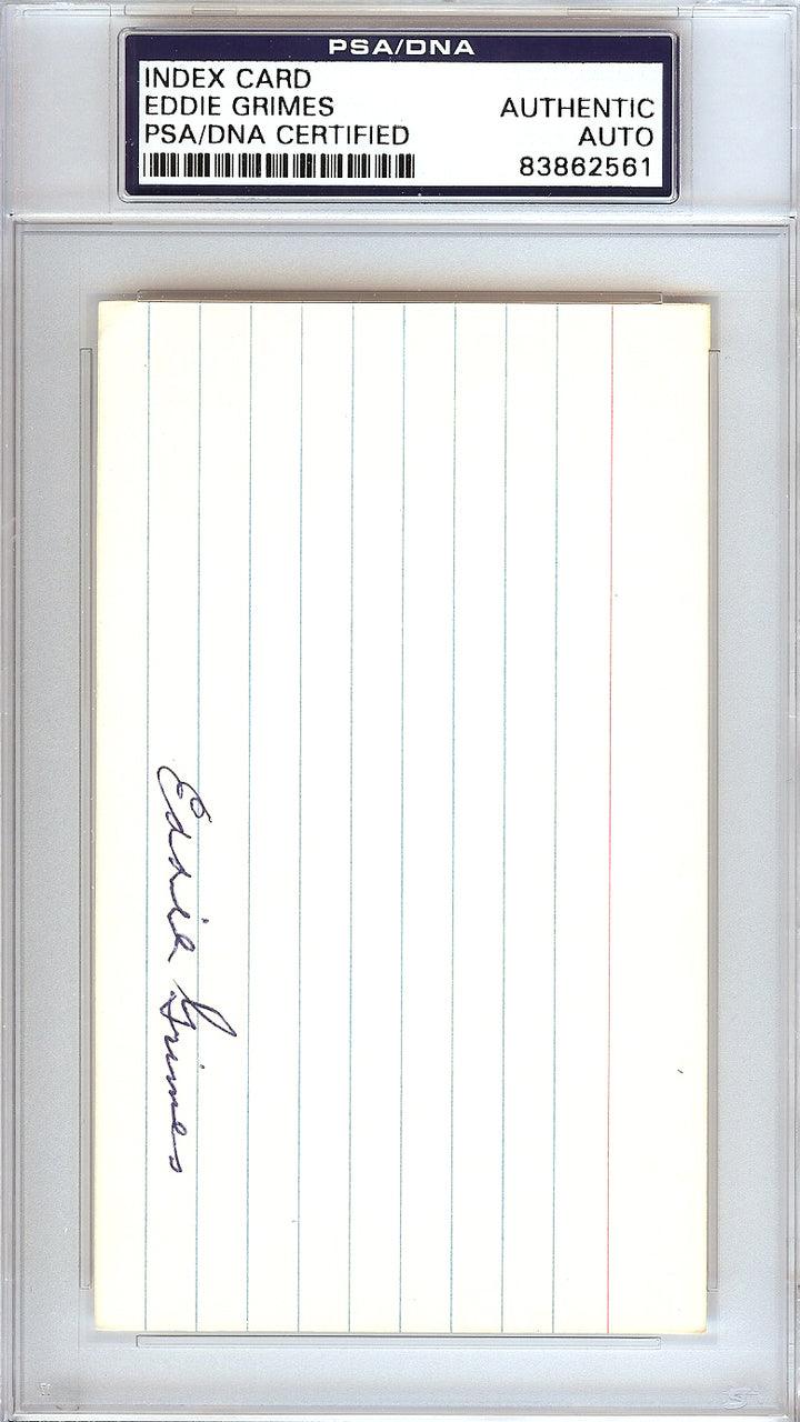Eddie "Ed" Grimes Autographed 3x5 Index Card St. Louis Browns PSA/DNA #83862561