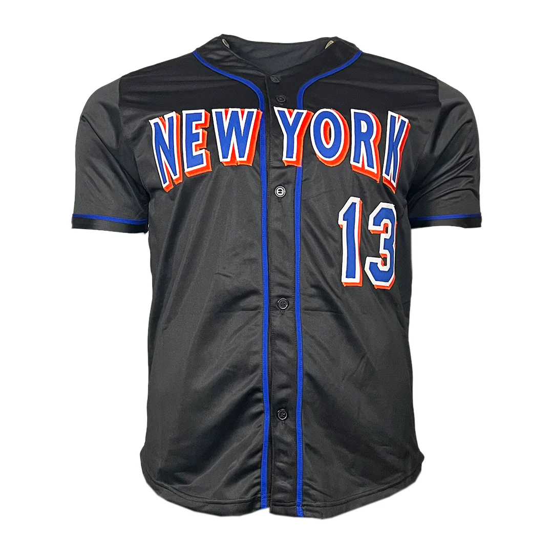 Edgardo Alfonzo Signed "Mets HOF 2020" Inscription New York Black Baseball Jersey (JSA) - Image 3