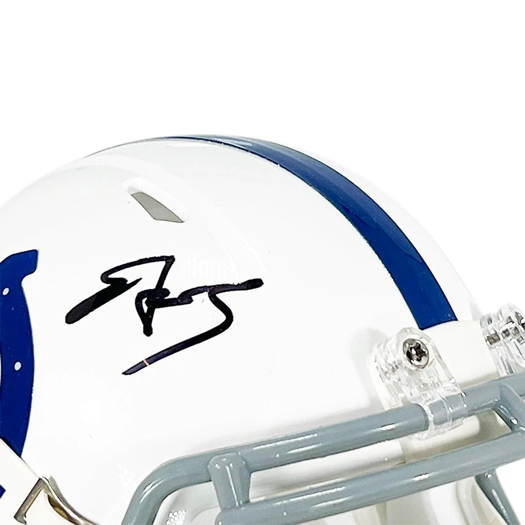 Edgerrin James Signed Indianapolis Colts Speed Mini Football Helmet (JSA) - Image 2