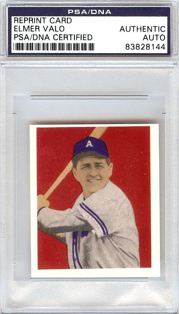 Elmer Valo Autographed 1949 Bowman Reprints Card #66 Philadelphia A's PSA/DNA #83828144