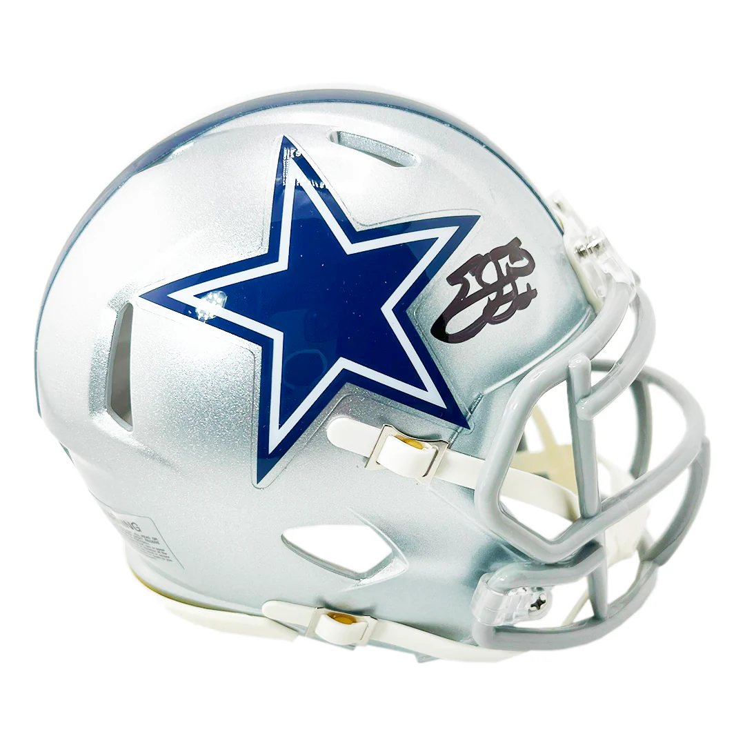 Emmitt Smith Signed Dallas Cowboys Speed Mini Football Helmet Black Ink (JSA) - Image 3