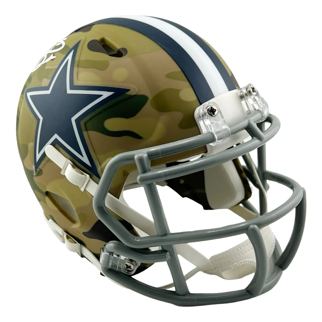 Emmitt Smith Signed Dallas Cowboys Camo Speed Mini Football Helmet (Beckett) - Image 3