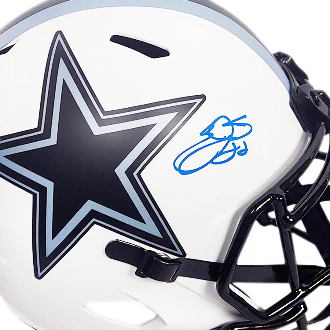 Emmitt Smith Signed Dallas Cowboys Lunar Eclipse Speed Full-Size Replica Football Helmet (Beckett) - Image 3