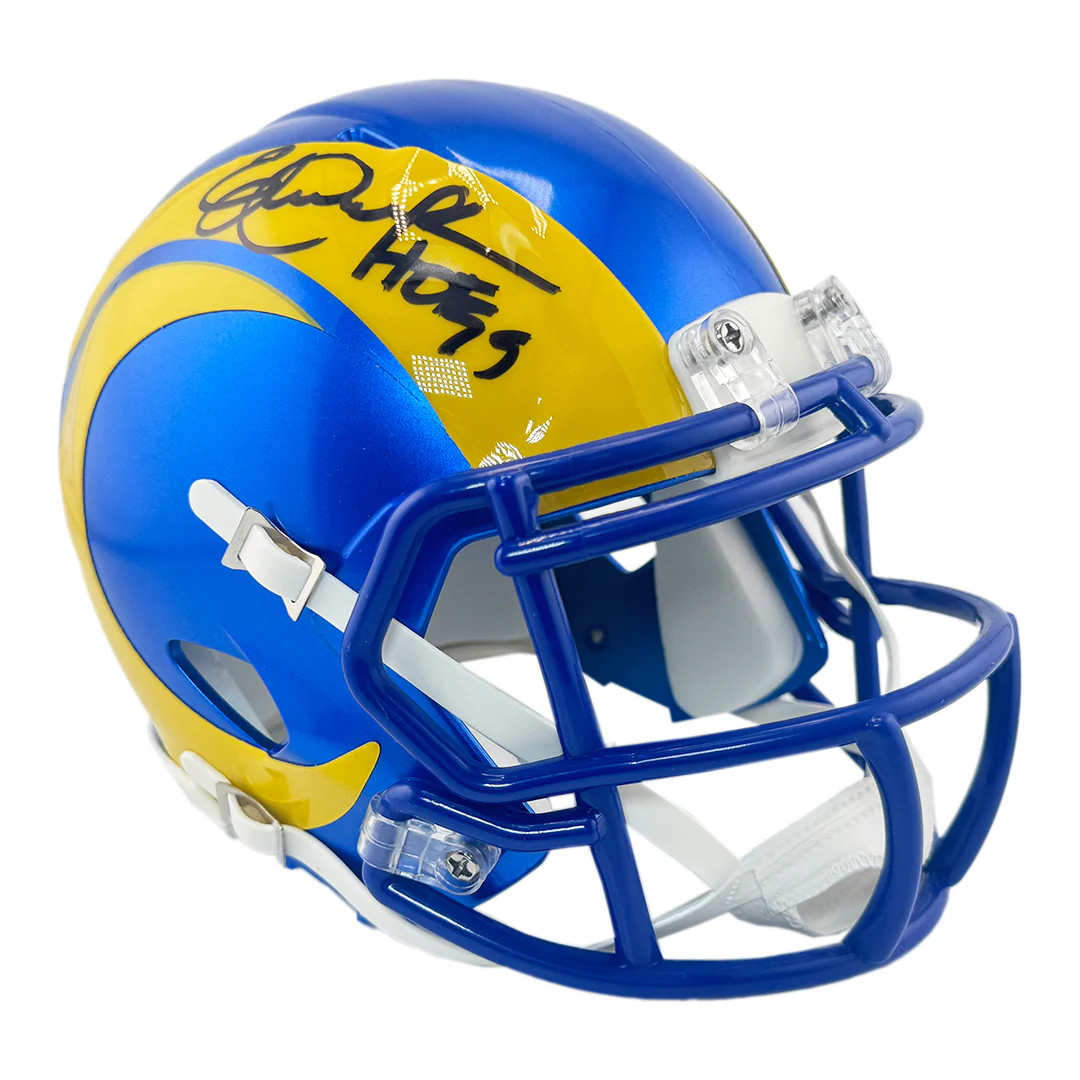 Eric Dickerson Signed HOF 99 Inscription Los Angeles Rams Speed Mini Football Helmet (Beckett) - Image 3