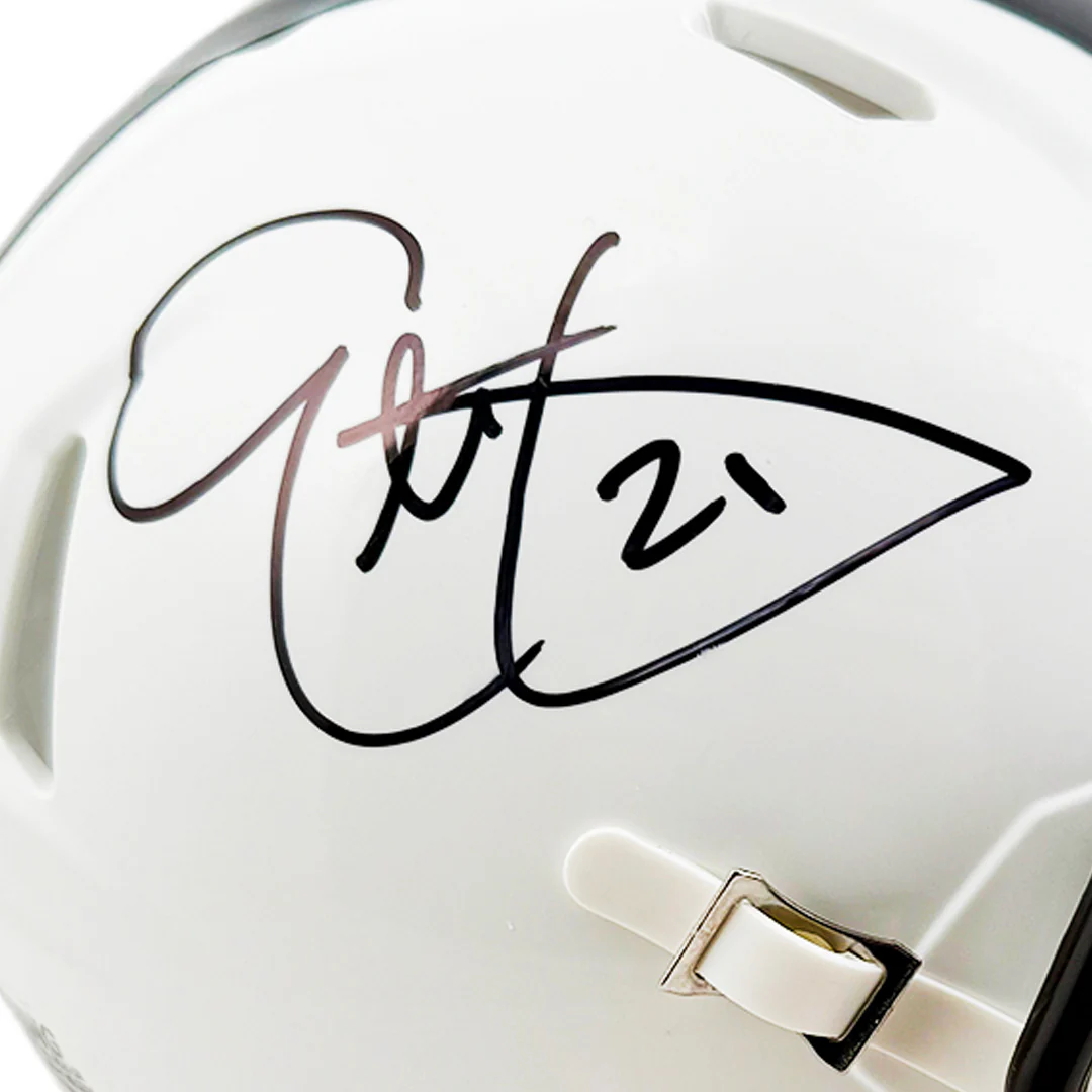 Eric Metcalf Signed Cleveland Browns Alt 2023 Speed Mini Football Helmet (JSA) - Image 2