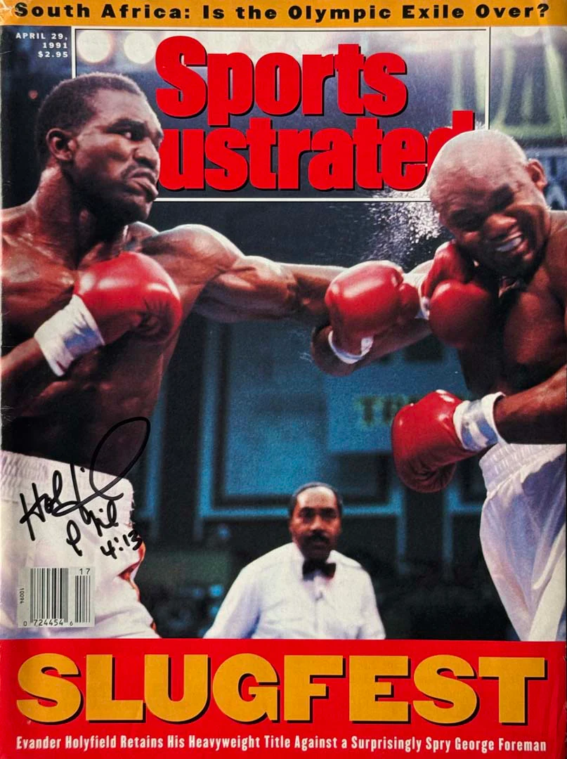 Evander Holyfield Signed Sports Illustrated Phil 4:13 Inscription 4/29/1991 Issue (JSA)
