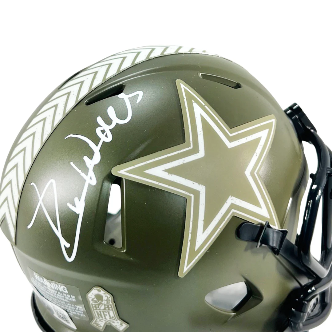 Everson Walls Signed Dallas Cowboys Salute to Service Mini Football Helmet (Beckett) - Image 2