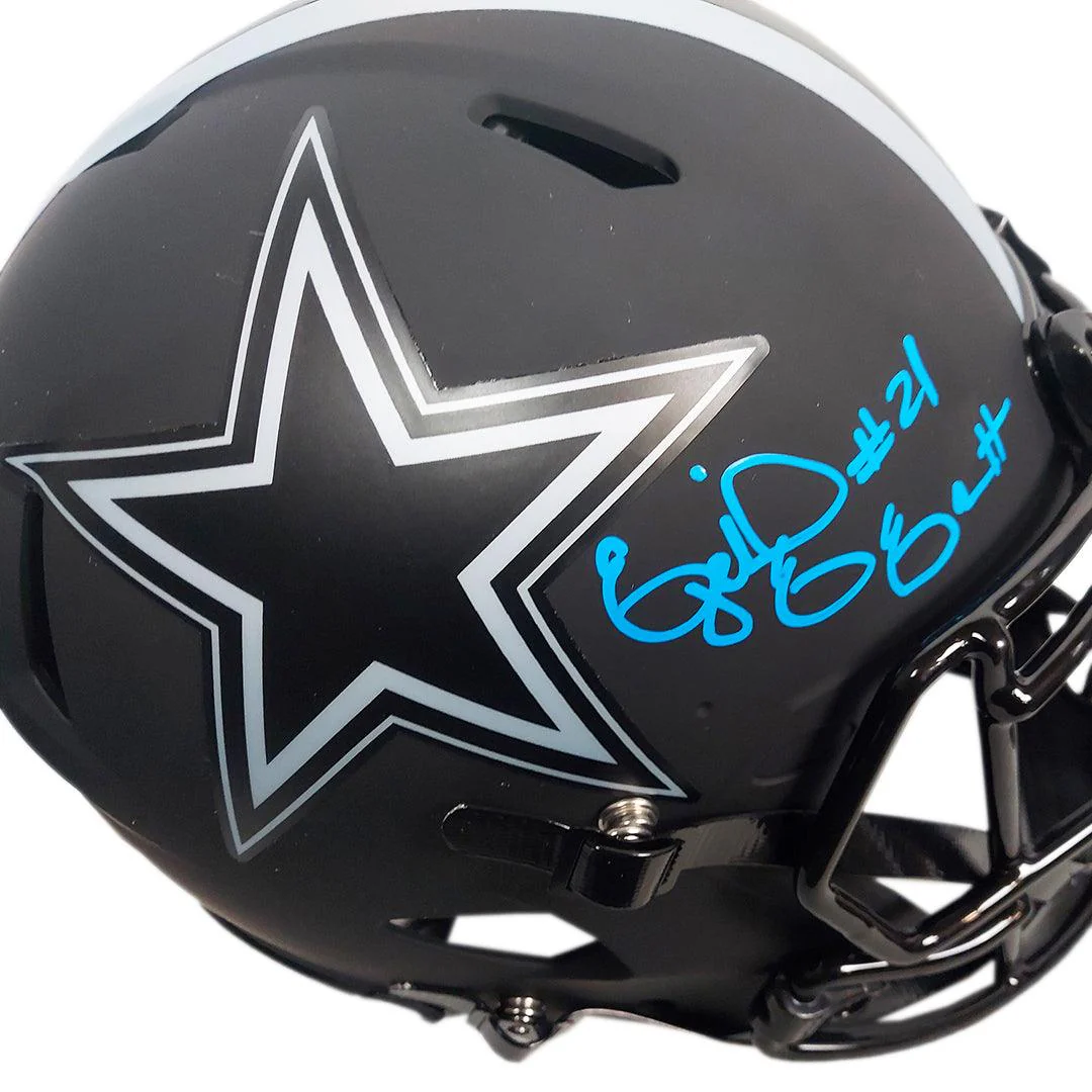 Ezekiel Elliott Signed Dallas Cowboys Authentic Eclipse Speed Full-Size Football Helmet (Beckett) - Image 3